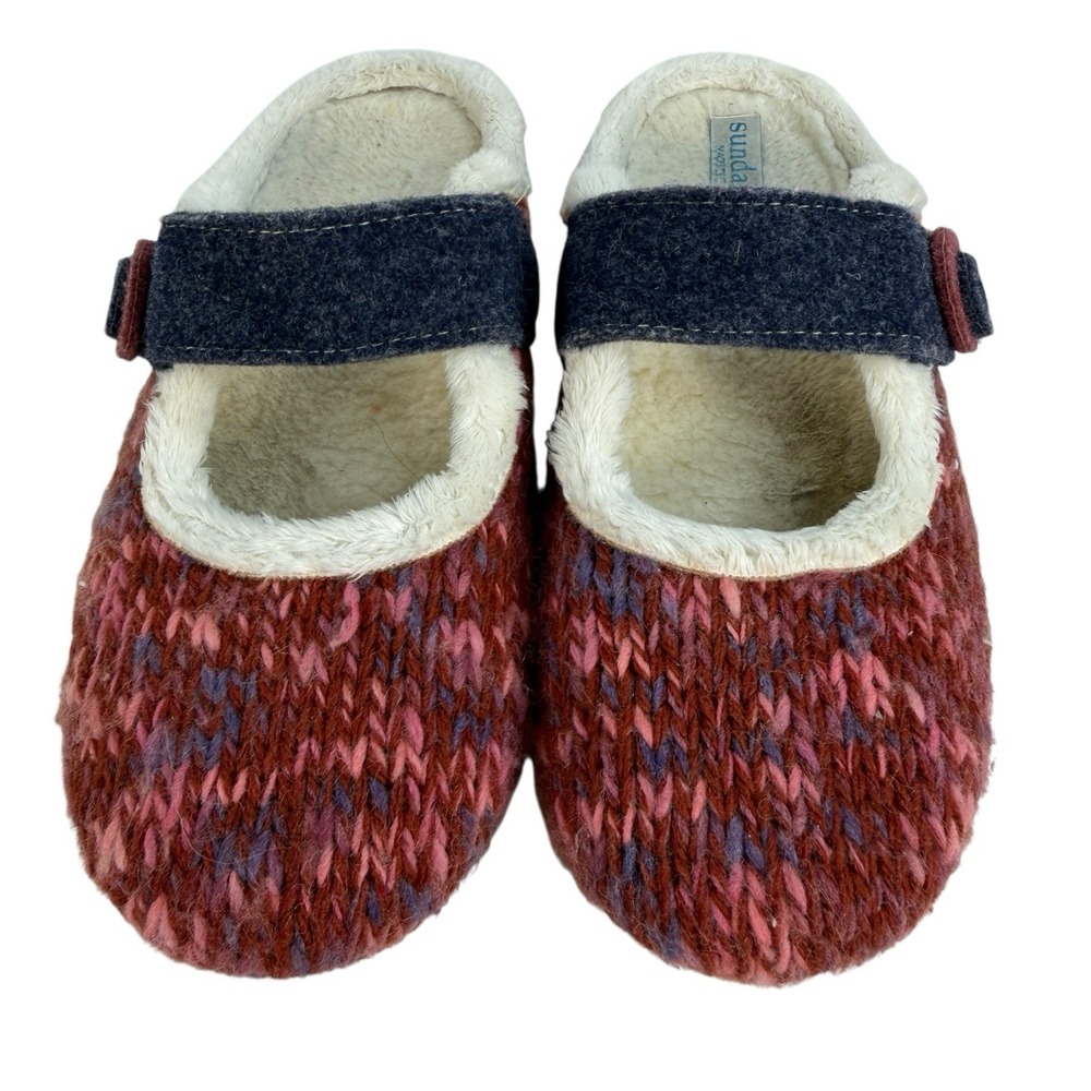 Sundance 38 US 7.5 - 8 Slippers Fondo Gomma Mary Jane Italian Wool Chalet Italy